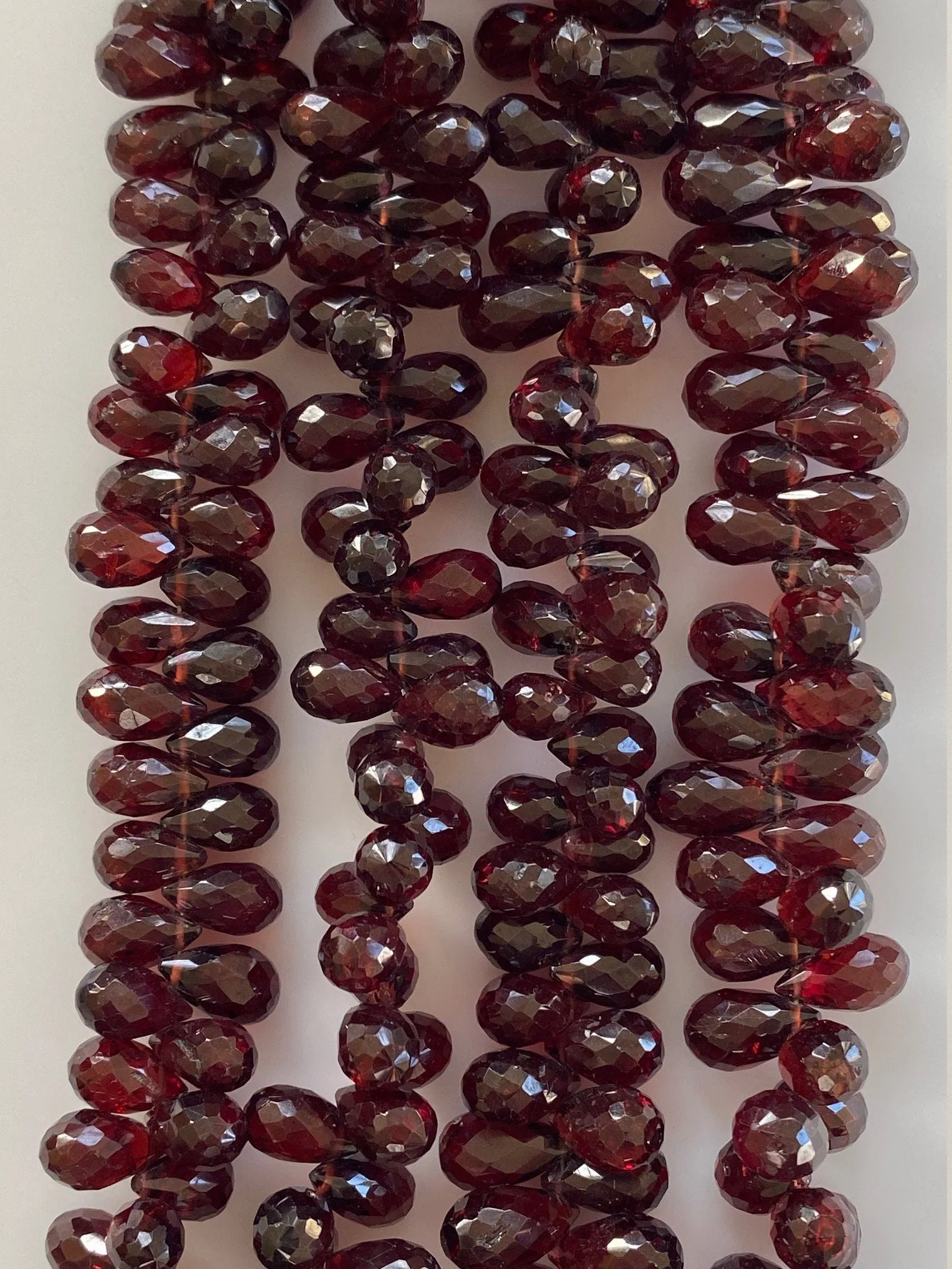 Garnet Tear Drops, Natural Garnet, Faceted Tear Drops, Very Dark Color, Gem Quality Faceted Tear Drops.