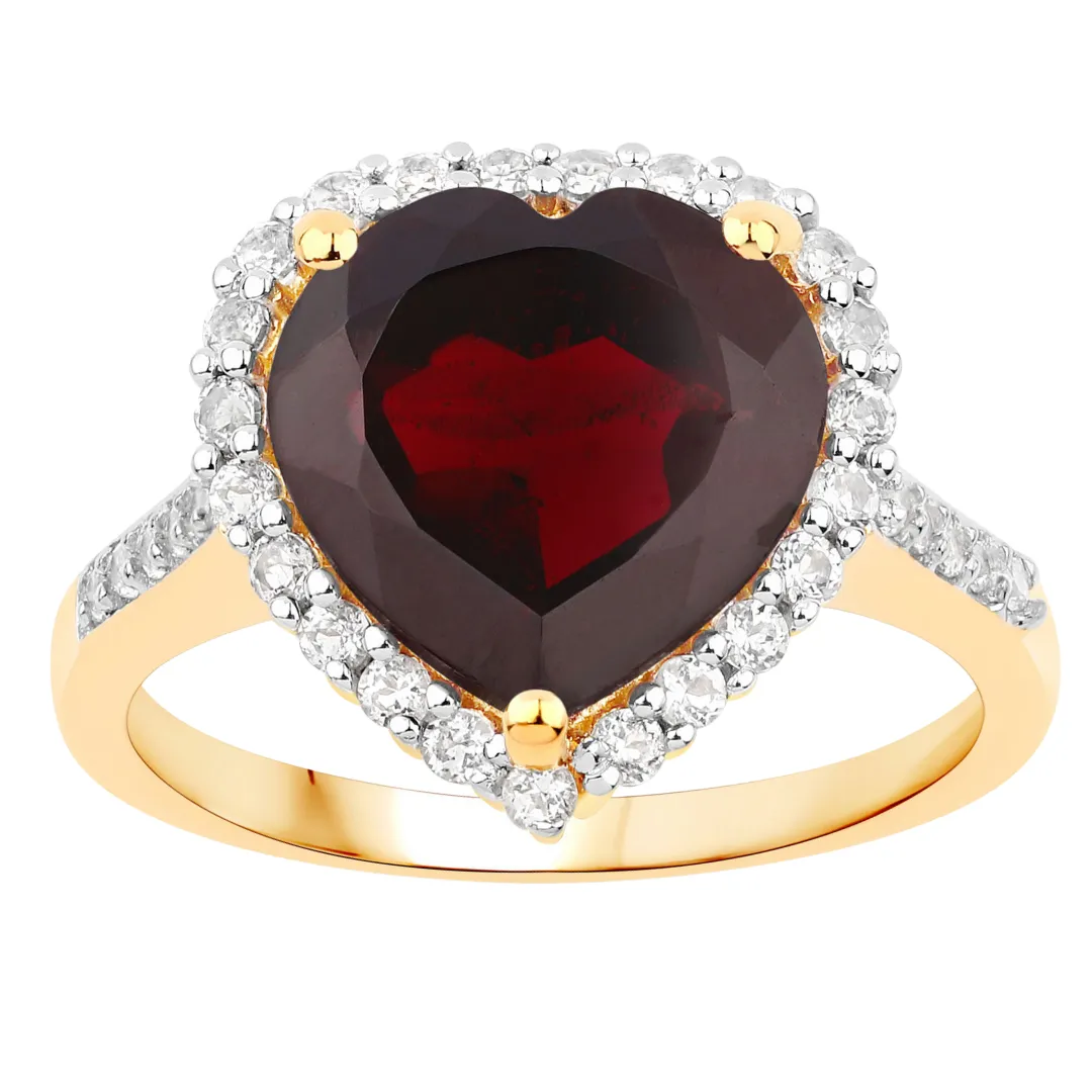 Genuine Garnet Heart Ring