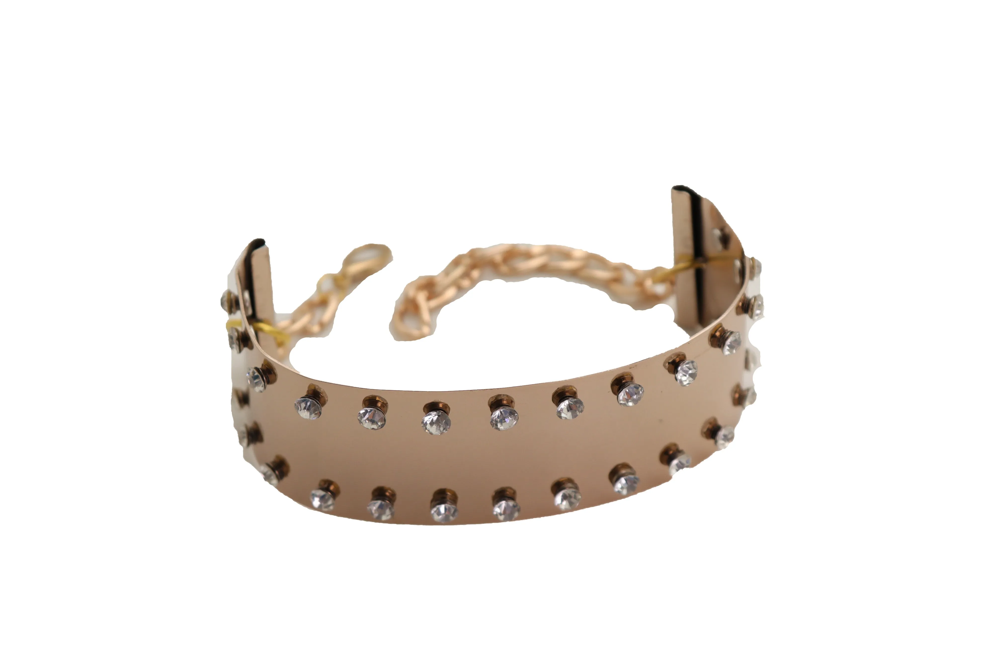 Gold Metal Bling Plate Chain Boot Bracelet Strap Shoe Charm Anklet Band