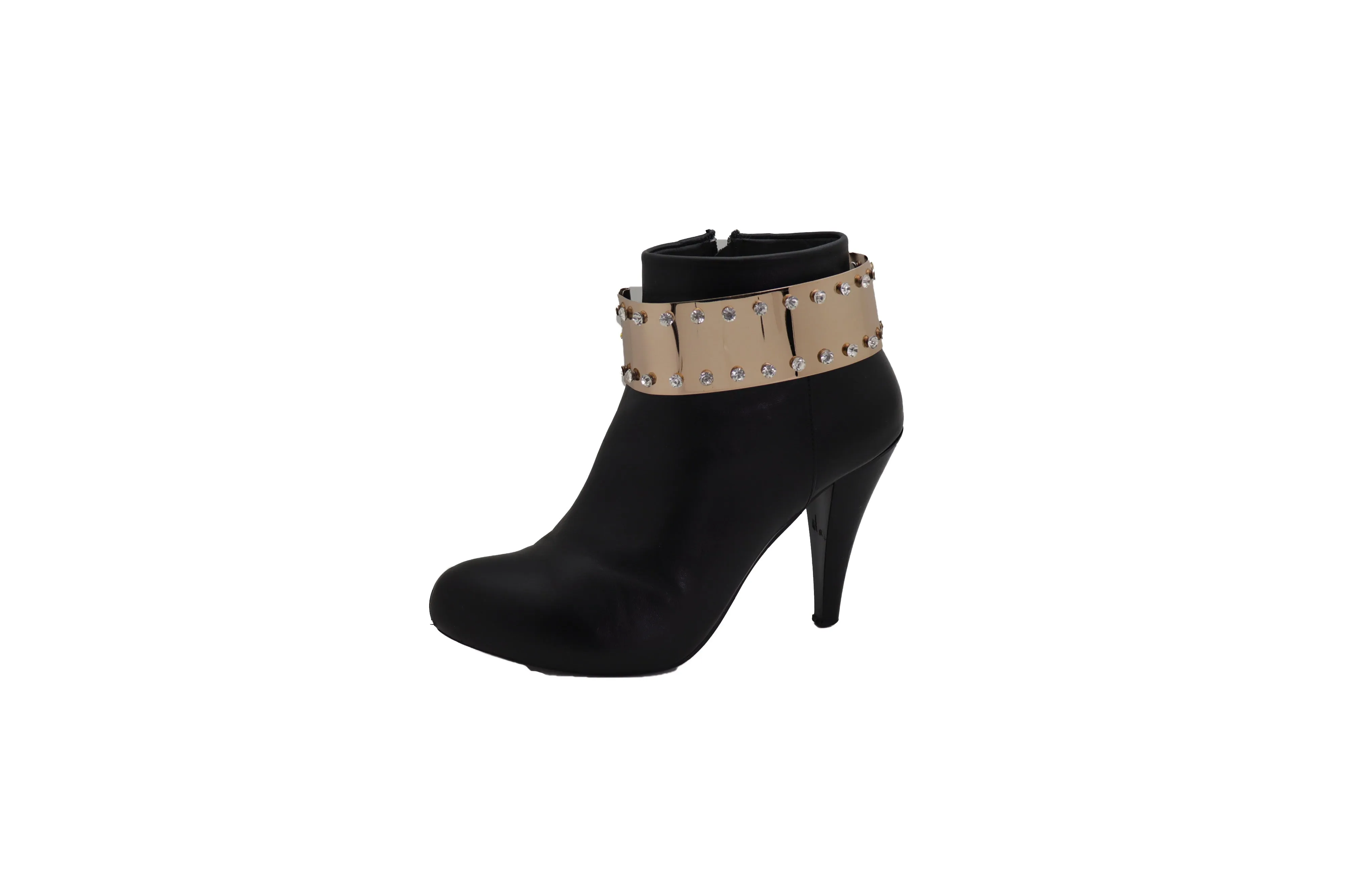 Gold Metal Bling Plate Chain Boot Bracelet Strap Shoe Charm Anklet Band