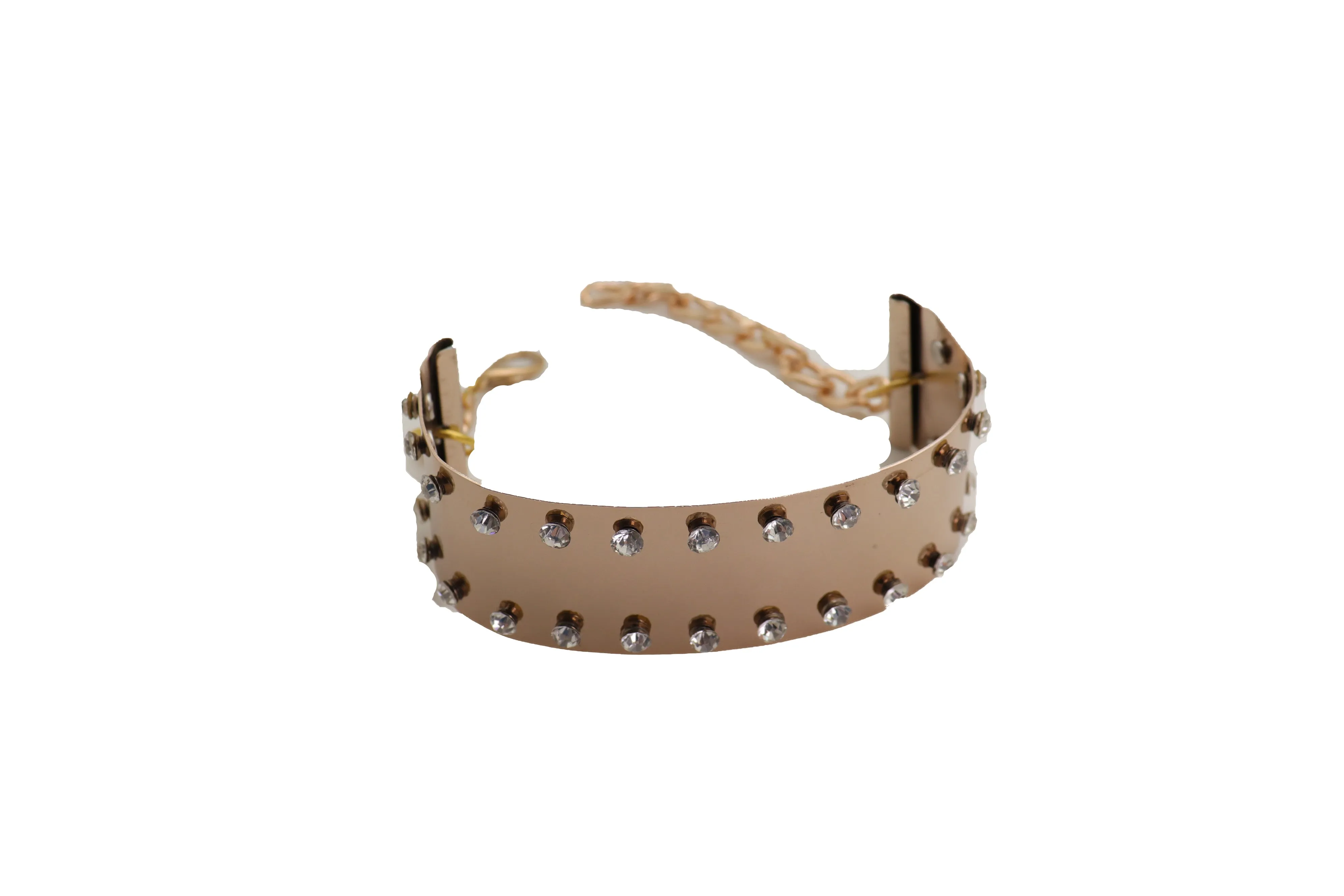 Gold Metal Bling Plate Chain Boot Bracelet Strap Shoe Charm Anklet Band