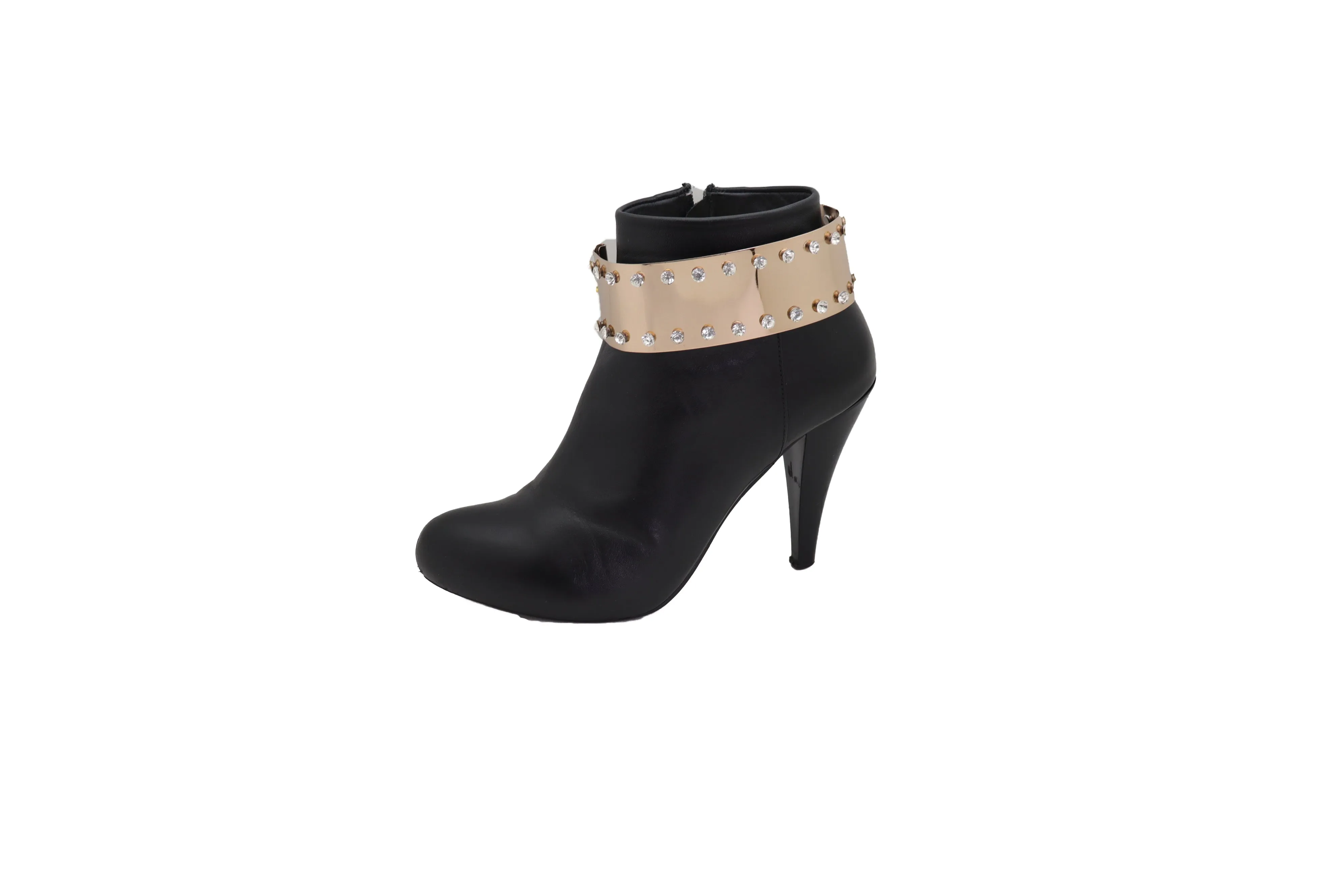 Gold Metal Bling Plate Chain Boot Bracelet Strap Shoe Charm Anklet Band