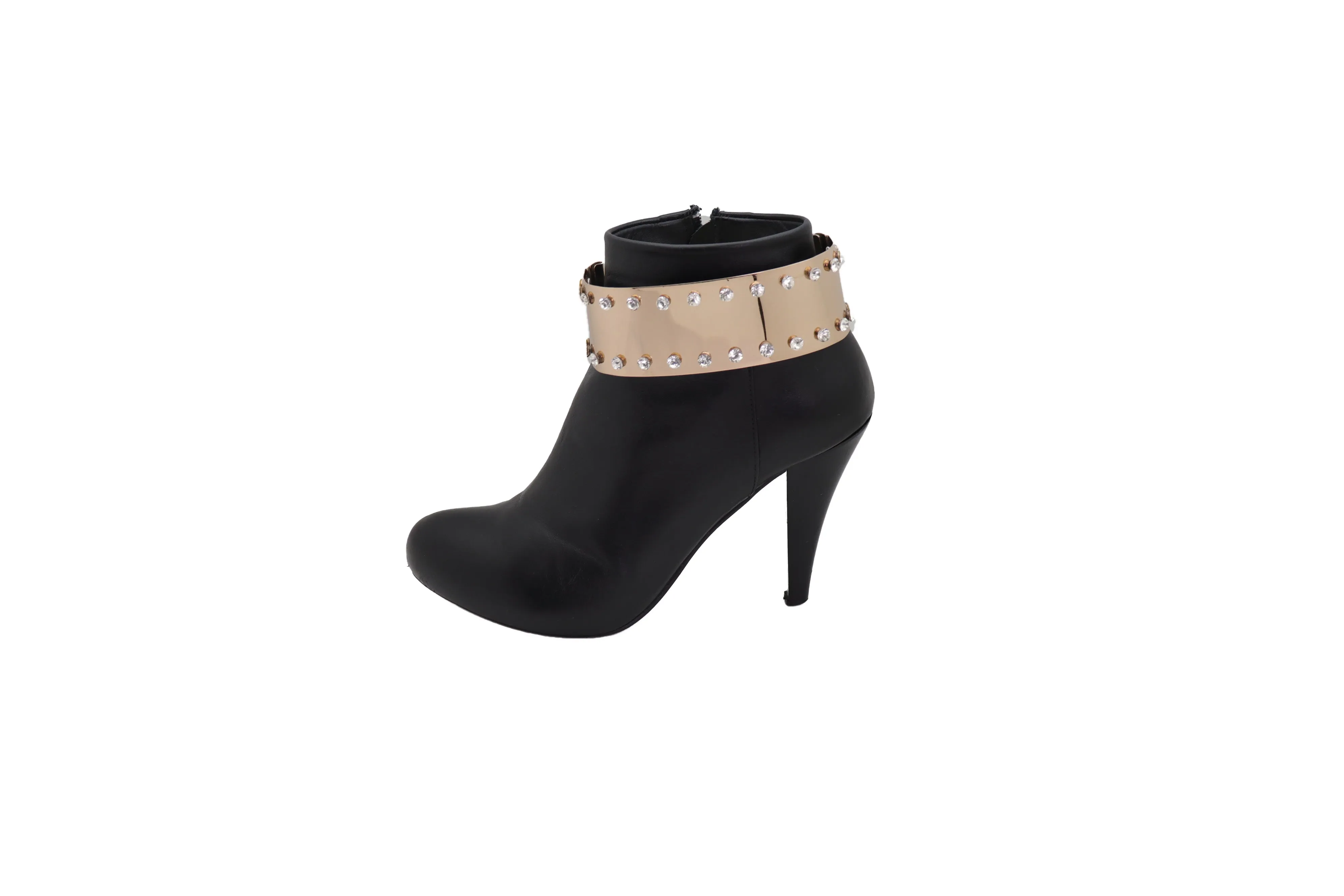 Gold Metal Bling Plate Chain Boot Bracelet Strap Shoe Charm Anklet Band