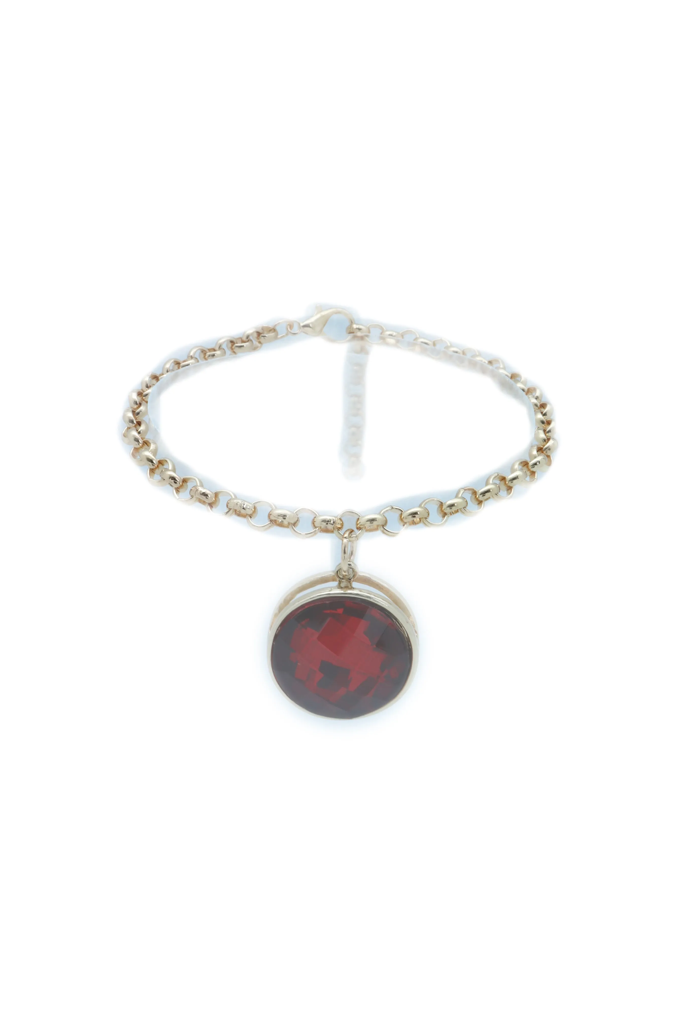 Gold Metal Boot Chain Bracelet Heel Shoe Anklet Big Red Bling Bead Charm