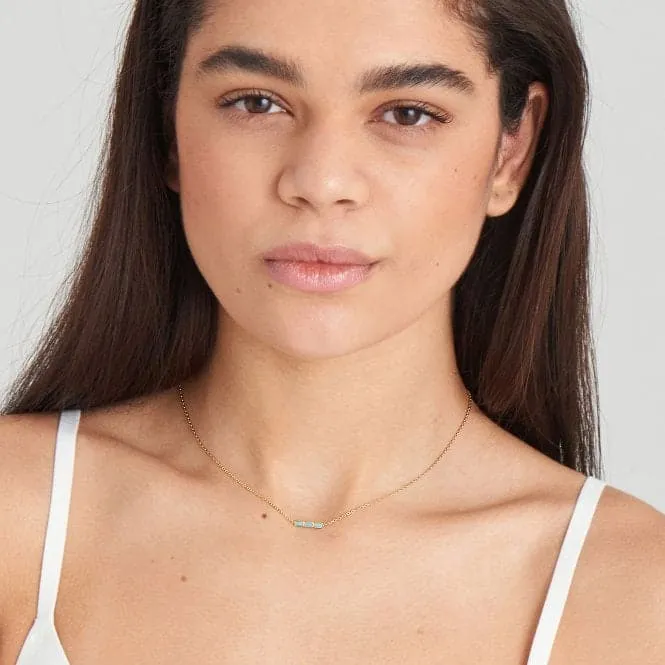 Gold Turquoise Bar Necklace N033-02G