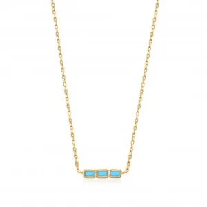 Gold Turquoise Bar Necklace N033-02G