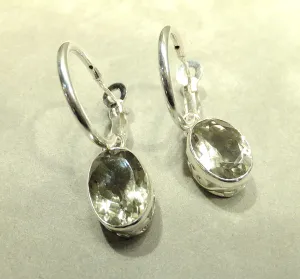 Green Amethyst Sterling Silver Hoop Earrings