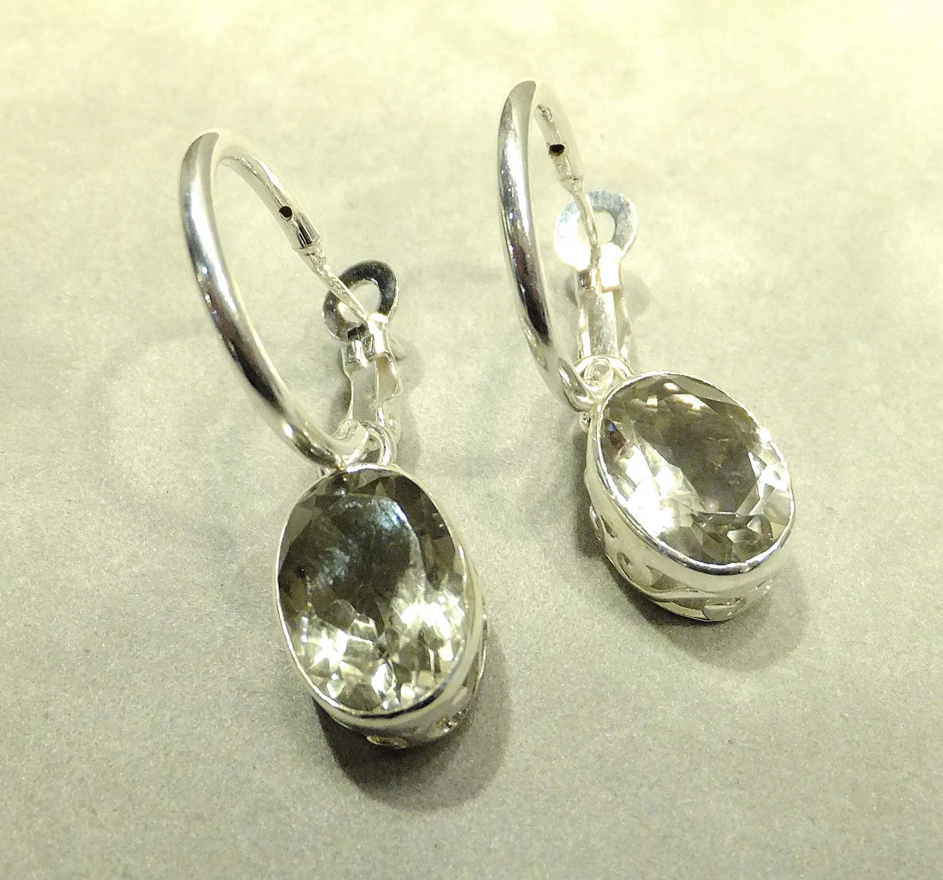 Green Amethyst Sterling Silver Hoop Earrings