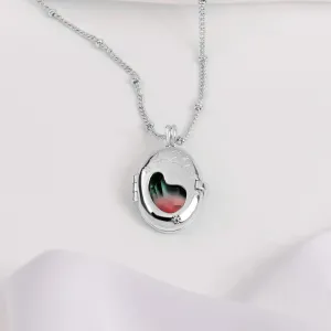 Healing Ombre Fuchsia & Turquoise Silver Locket Necklace