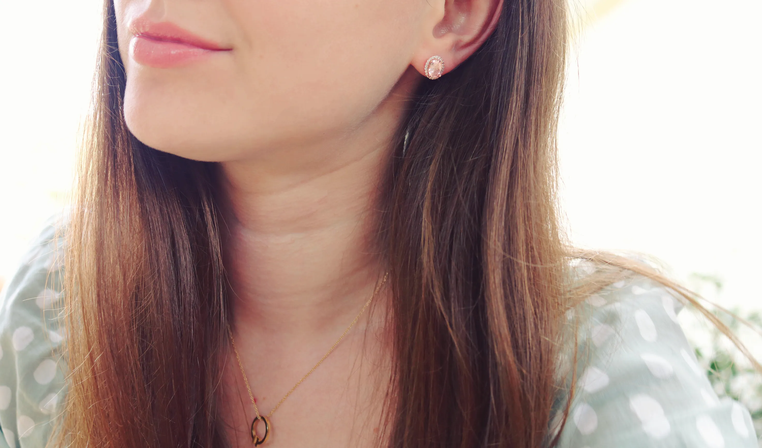Iris Oval Morganite Earrings- Sterling Silver