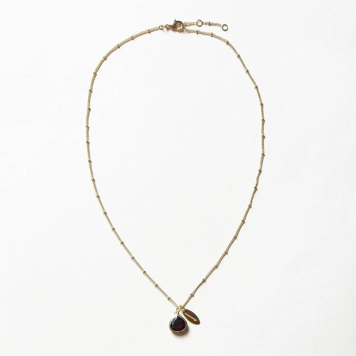 January Garnet Birthstone Necklace