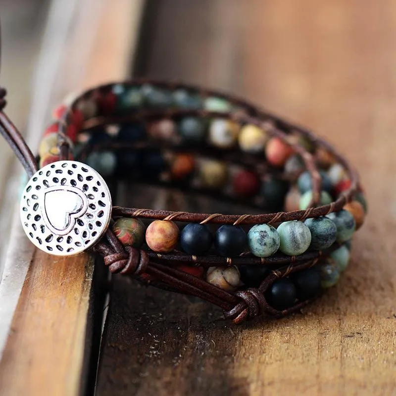 Jasper & Onyx Wrap Bracelet