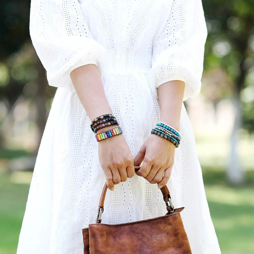 Jasper & Onyx Wrap Bracelet