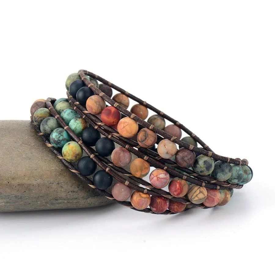 Jasper & Onyx Wrap Bracelet