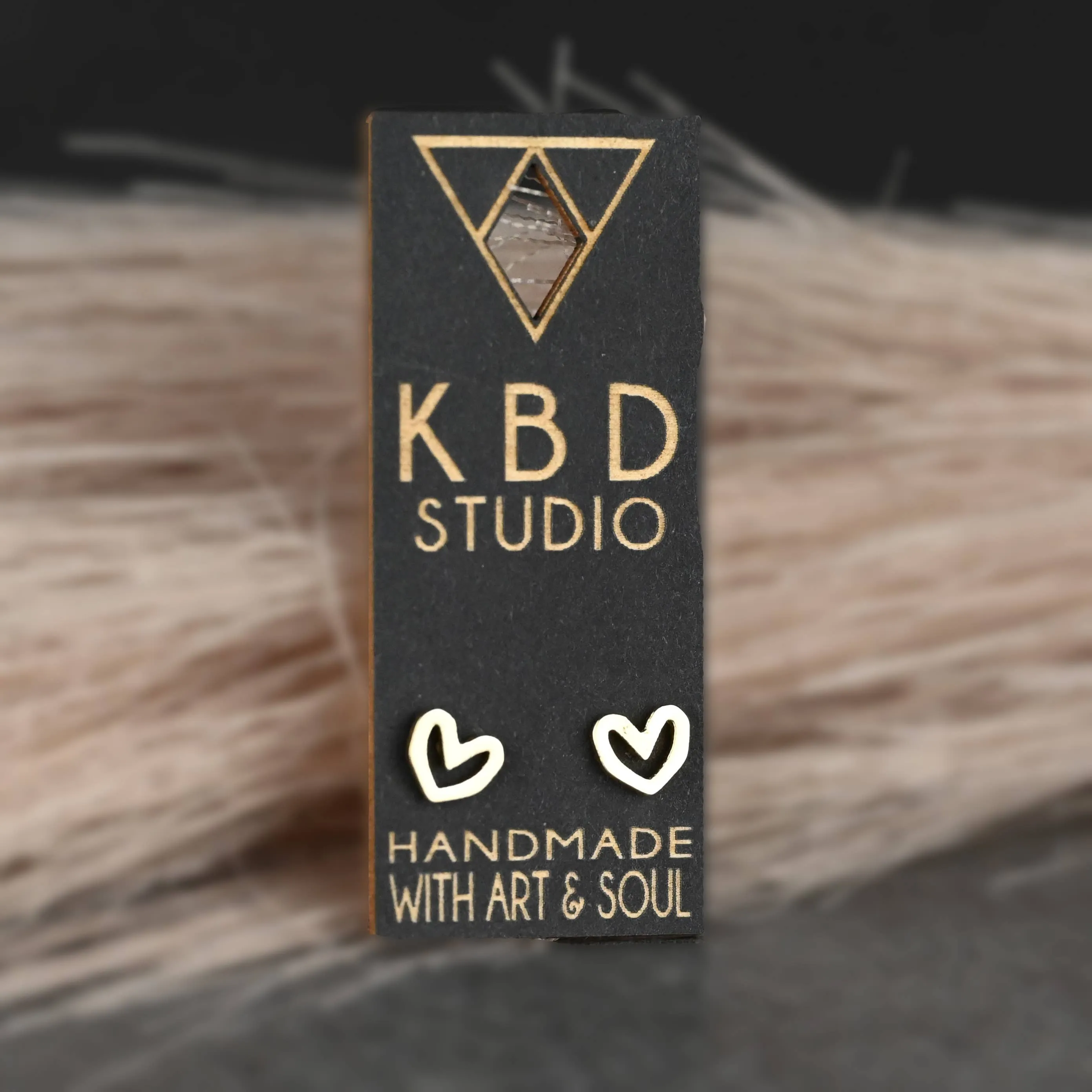KBD Studio Small Hand Drawn Heart Stud Earrings