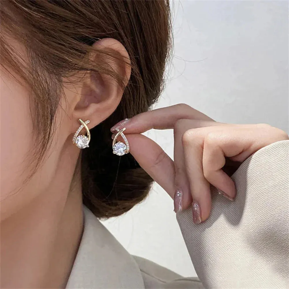 Korean Theme Cross Stud Earrings