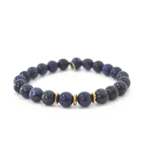 Lapis Lazuli Crystal Bracelet | Mother Ocean   Brass Heishi