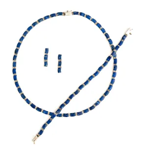 Lapis Lazuli Mahola Necklace Set | Artisan Jewelry Set | Made in Chile
