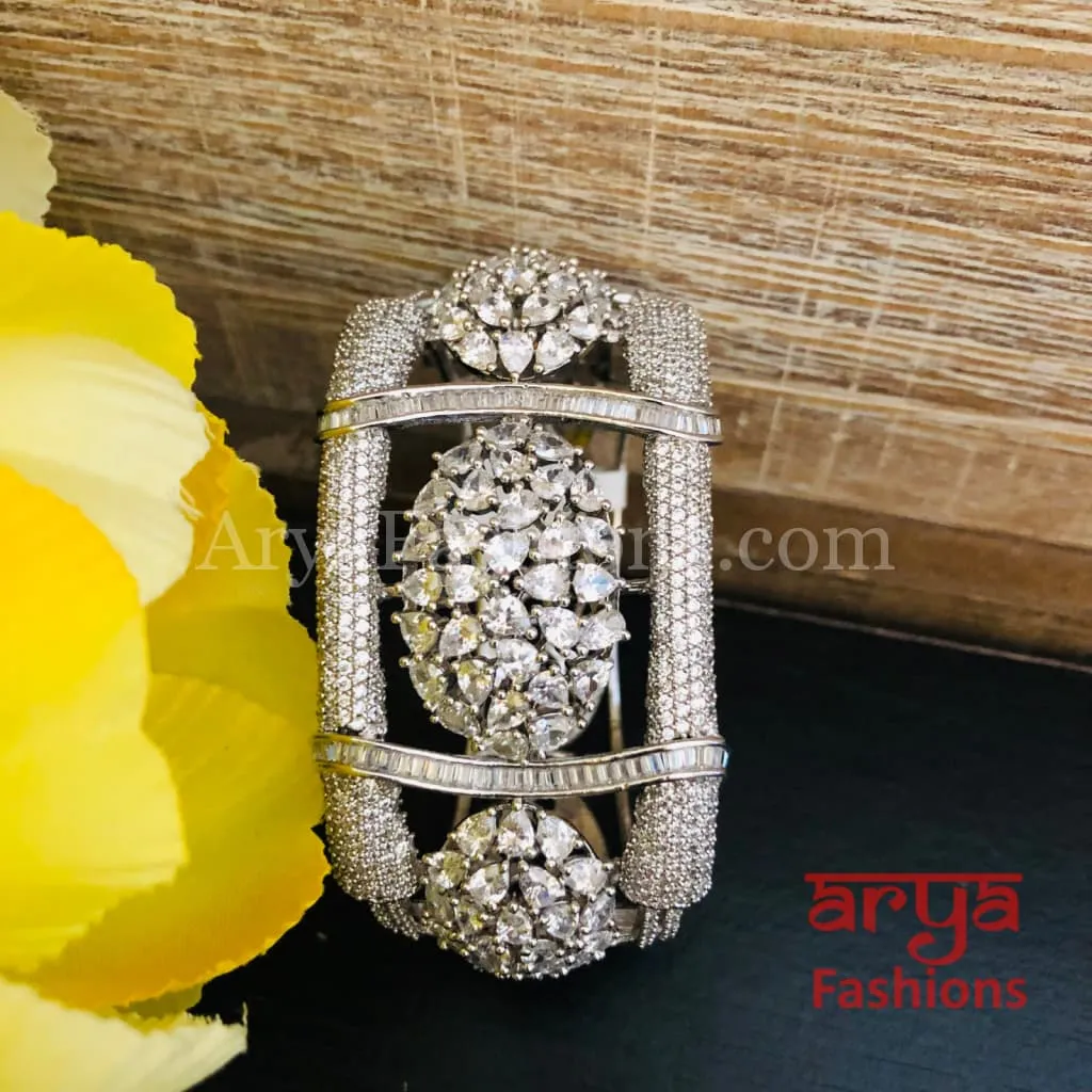 Lisha CZ Designer Bracelet, Baby Pink, Silver, Mint Green Cocktail Bracelet