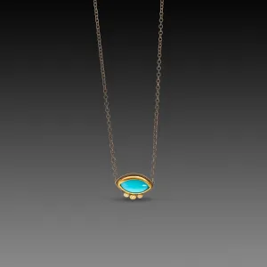 Marquise Turquoise Necklace with Diamonds