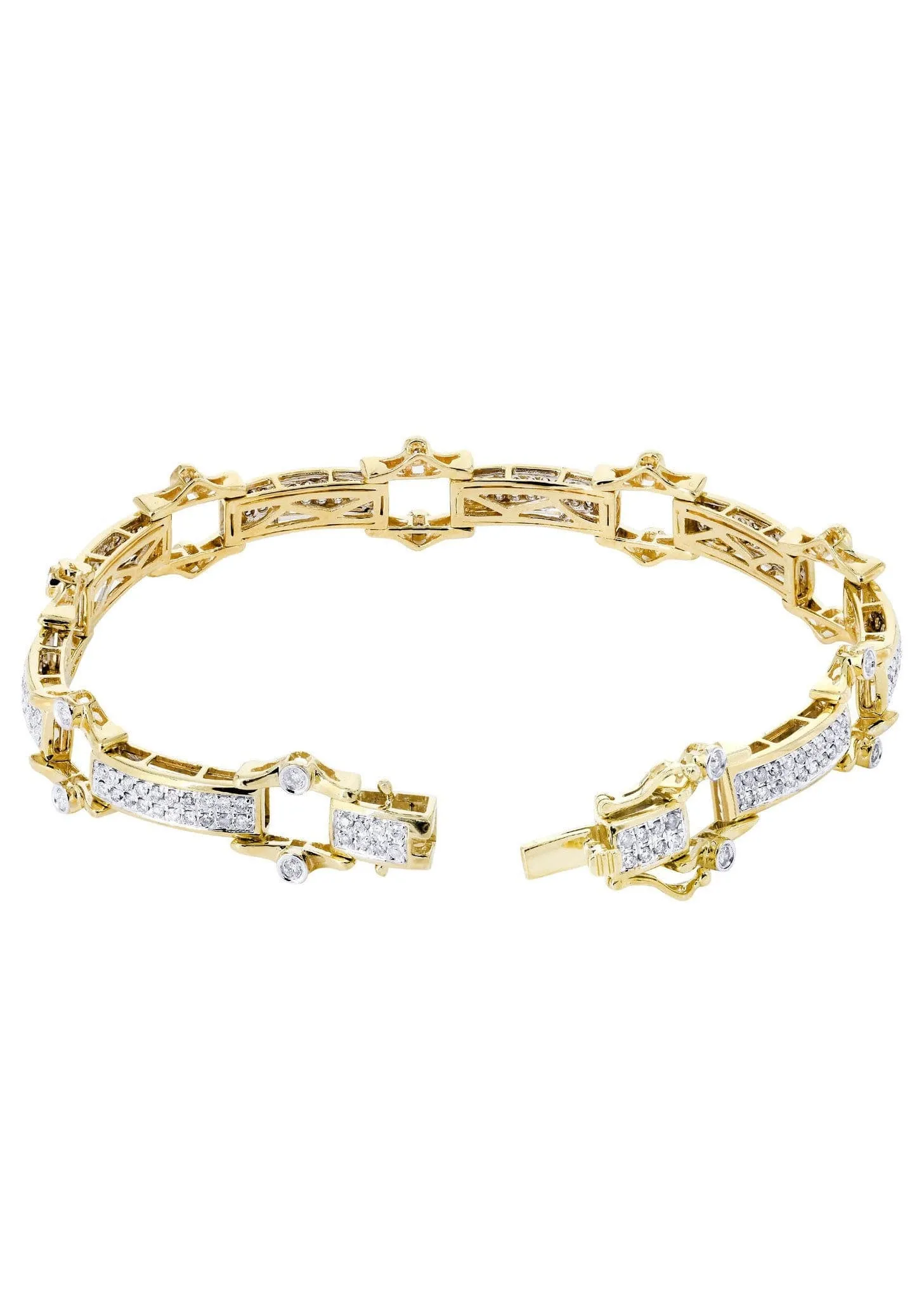 Mens Diamond Bracelet Yellow Gold| 2.29 Carats| 22.1 Grams