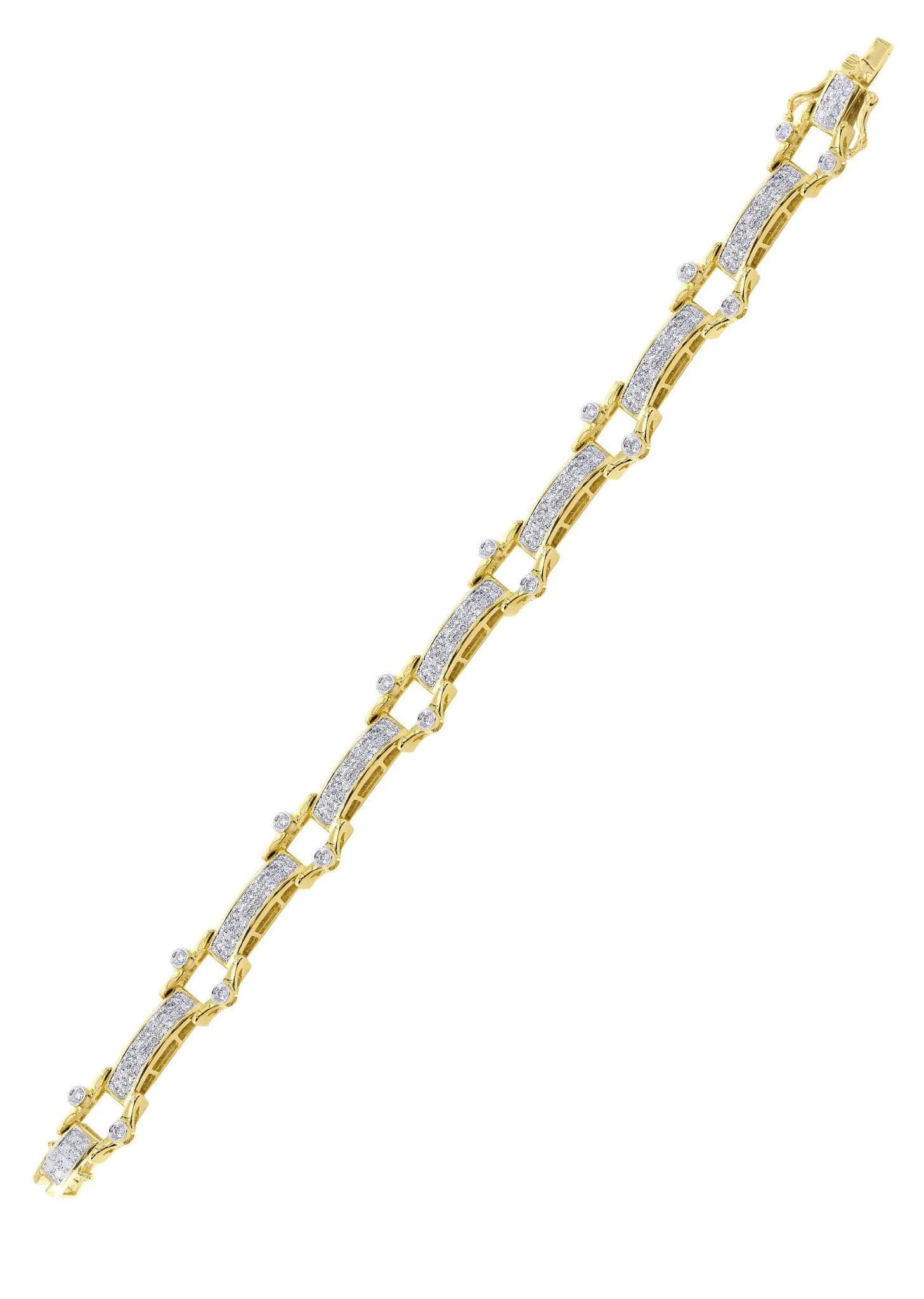 Mens Diamond Bracelet Yellow Gold| 2.29 Carats| 22.1 Grams
