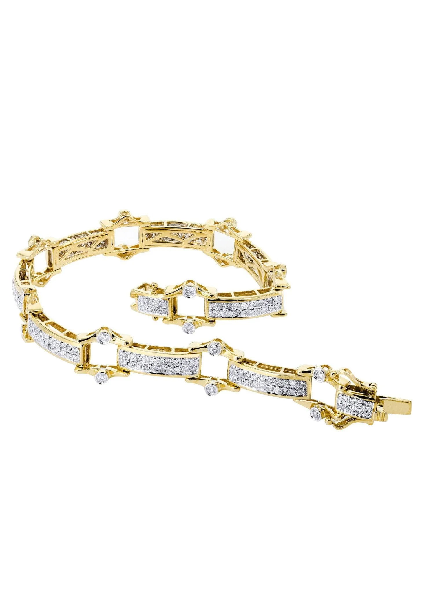 Mens Diamond Bracelet Yellow Gold| 2.29 Carats| 22.1 Grams