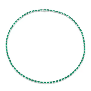 MEN'S EMERALD BEZEL TENNIS NECKLACE