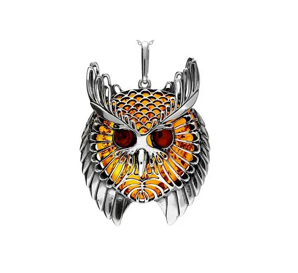 MILENA Baltic Amber OWL Necklace