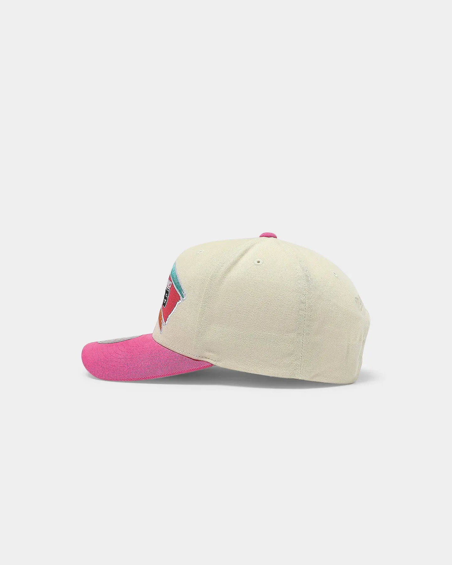 Mitchell & Ness San Antonio Spurs Pro Crown Snapback Off White/Pink
