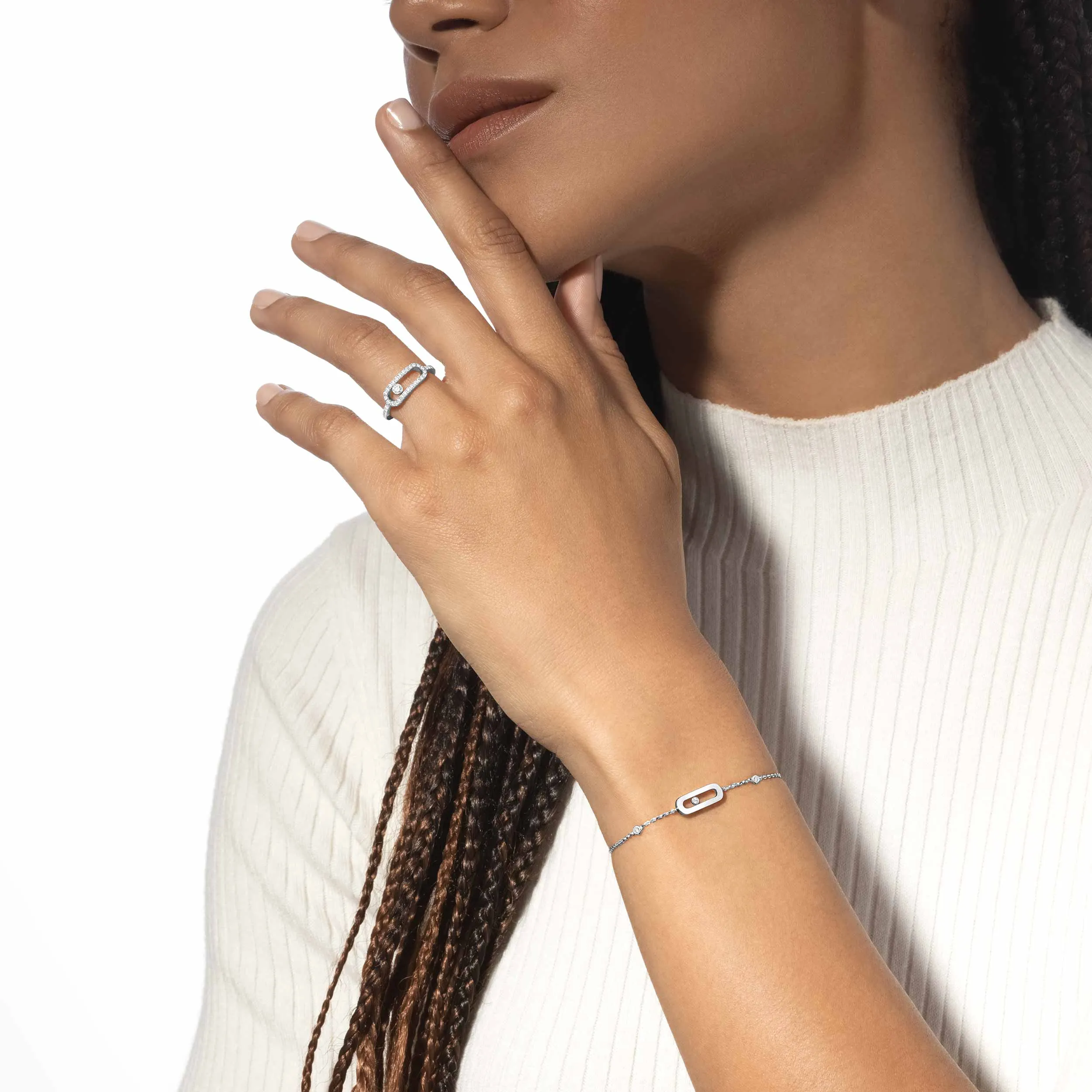 Move Uno White Gold Bracelet