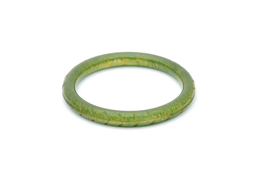 Narrow Golden Olive Fakelite Duchess Bangle