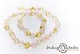 Necklace  -  Gold Amber & Rose Quartz