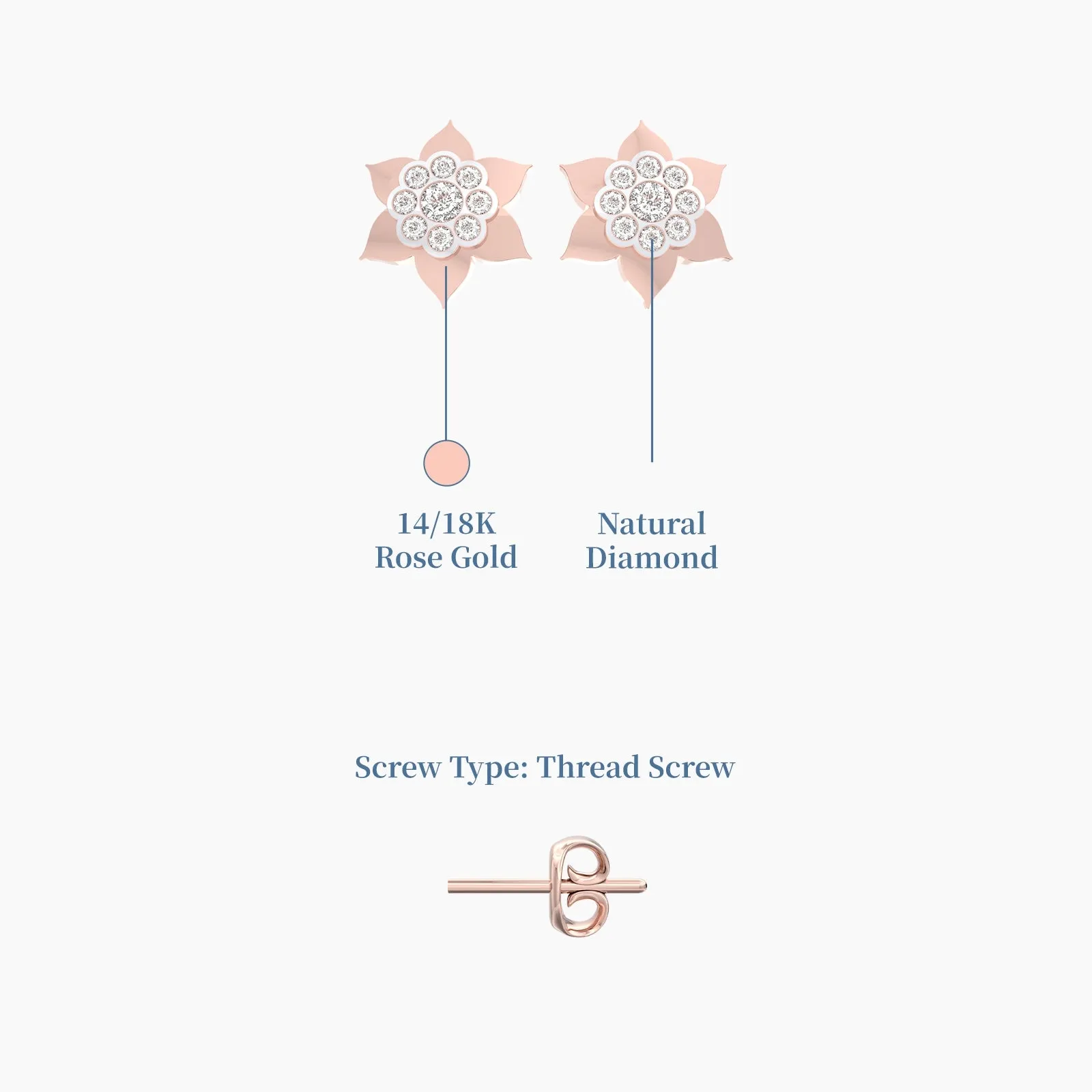 Nine Petals Natural Diamond Eartuds