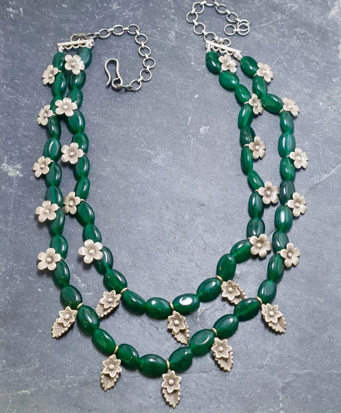 Onex Beads Silver Necklace