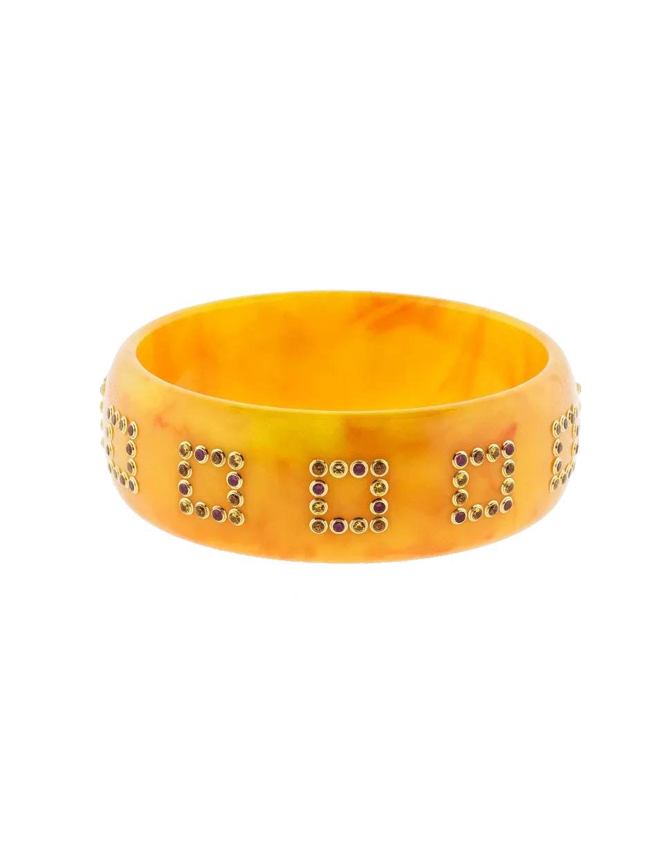 Orange Bakelite Gemstone Bangle