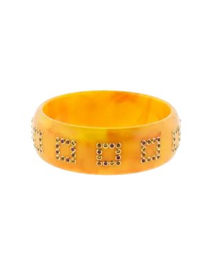 Orange Bakelite Gemstone Bangle