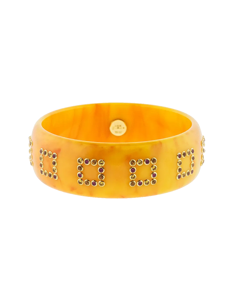 Orange Bakelite Gemstone Bangle