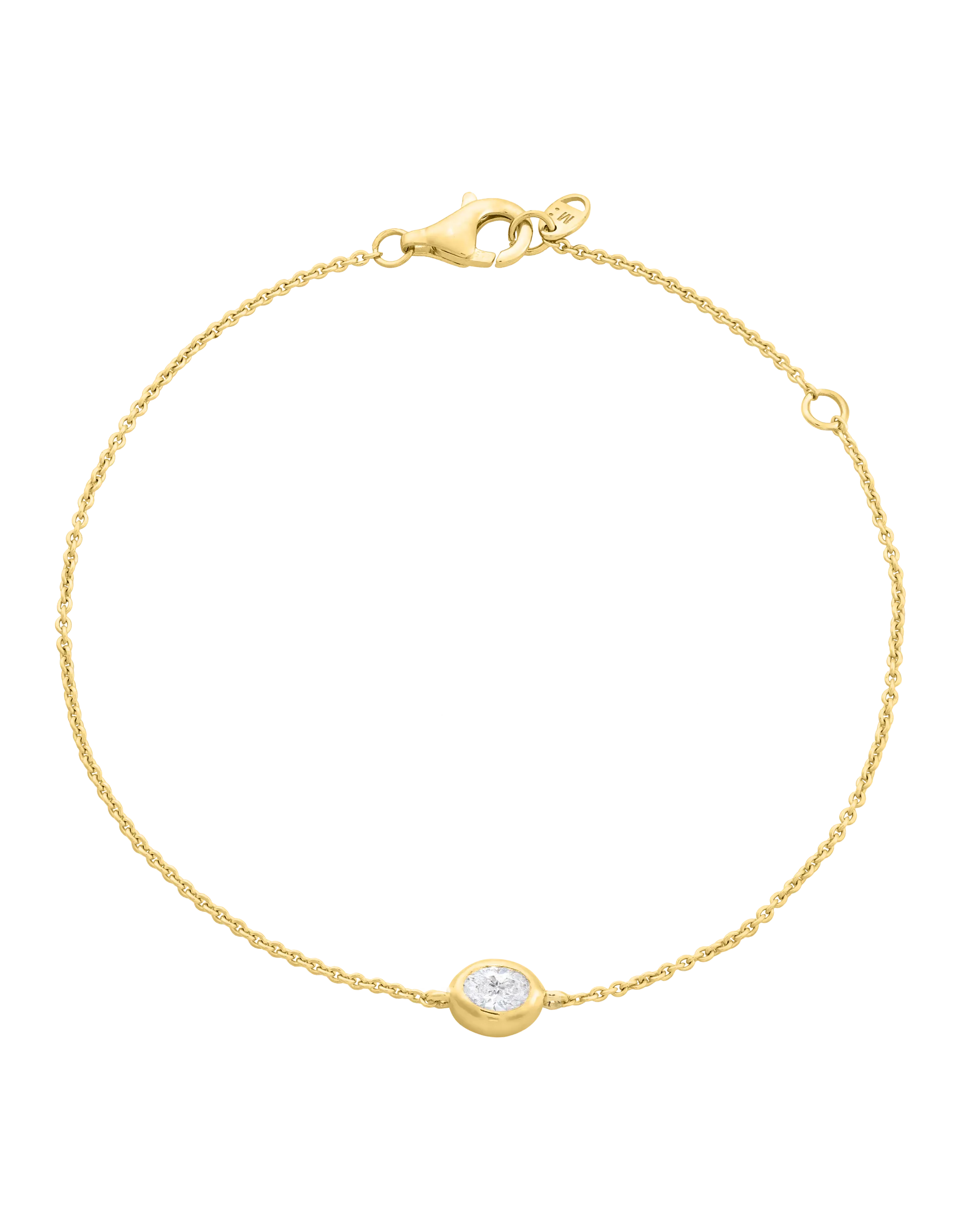 Oval Solitaire Diamond Bracelet - 925 Sterling Silver