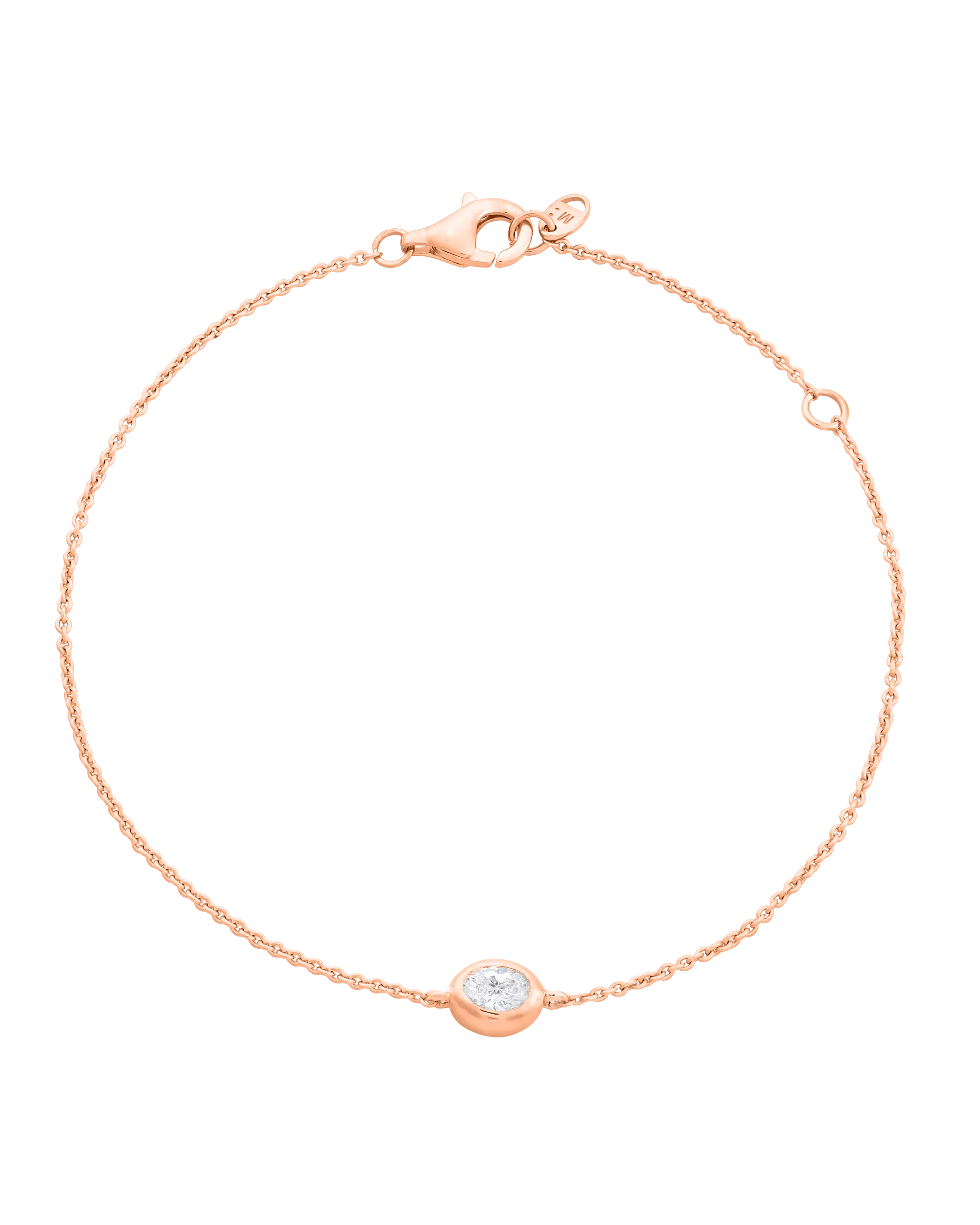 Oval Solitaire Diamond Bracelet - 925 Sterling Silver