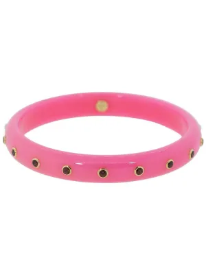 Pink Bakelite and Garnet Bangle