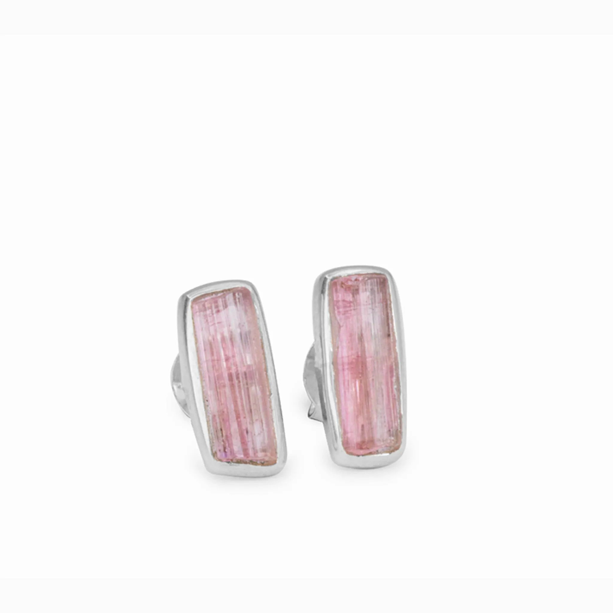 Pink Tourmaline Stud Earrings