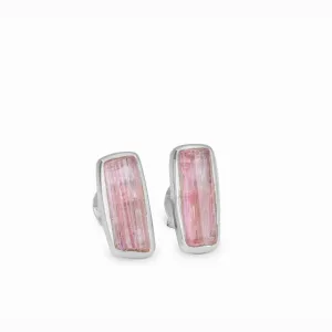 Pink Tourmaline Stud Earrings