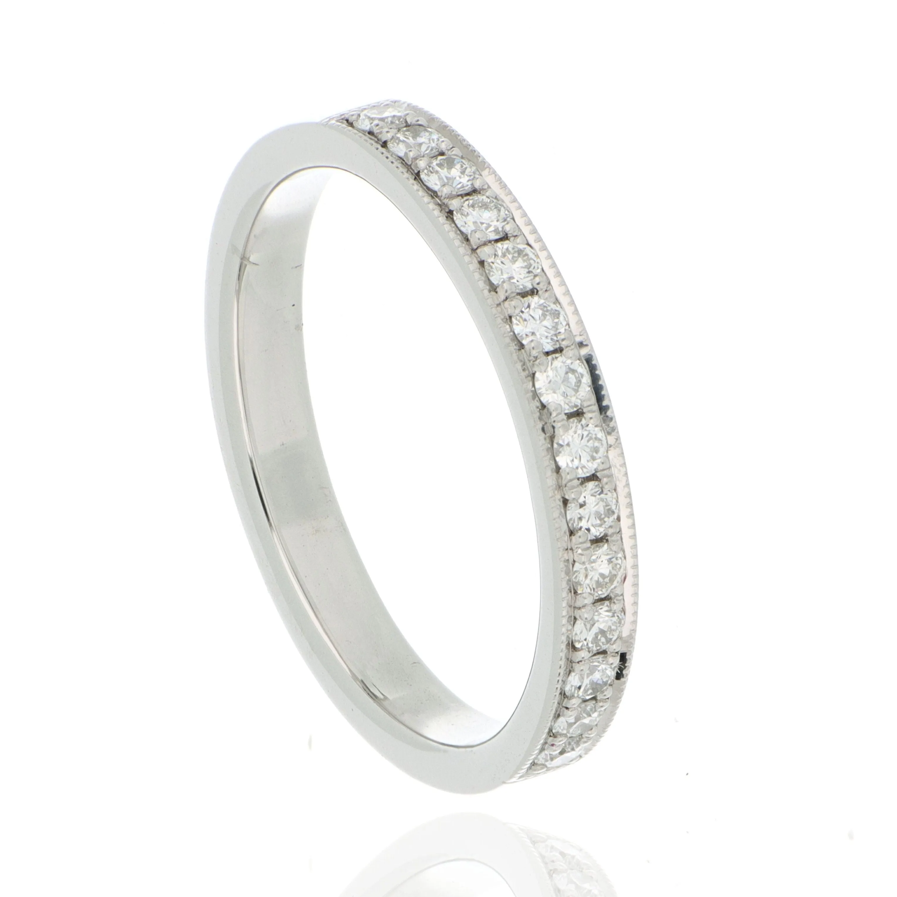 Platinum Milgrain Diamond Band