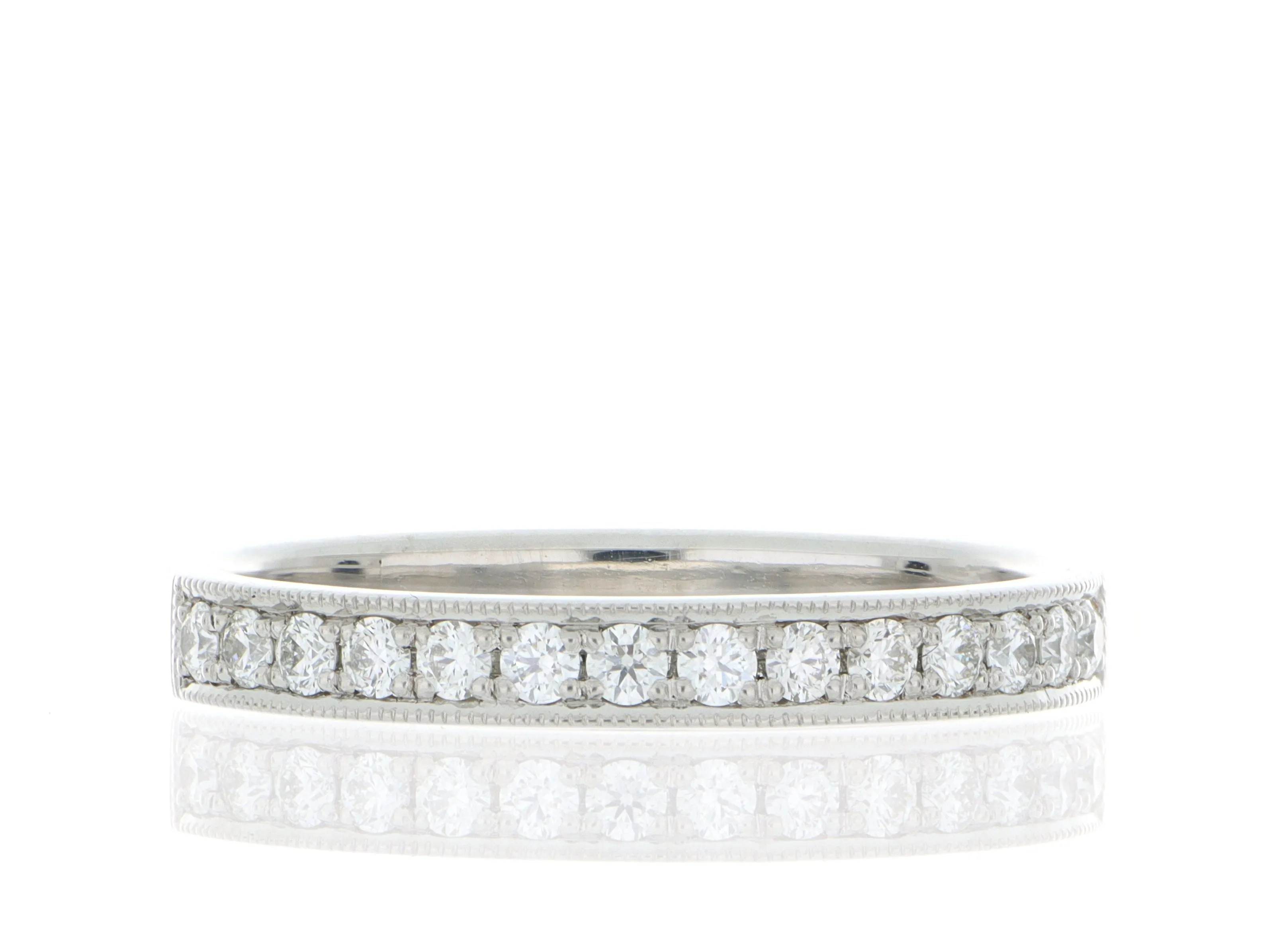 Platinum Milgrain Diamond Band