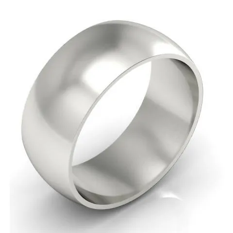 Platinum Wedding Ring Domed 9mm