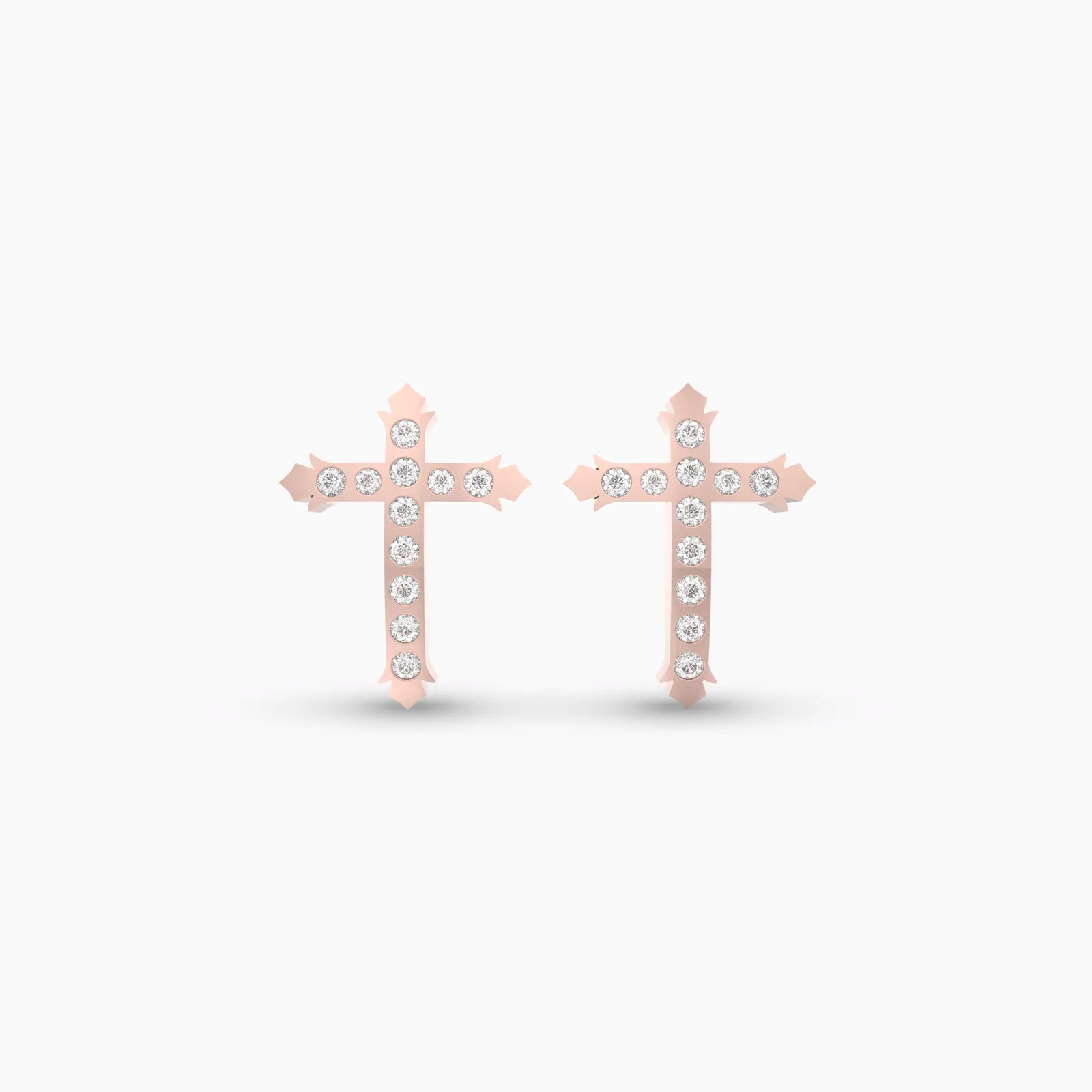 Radiant Cross Natural Diamond Earstud