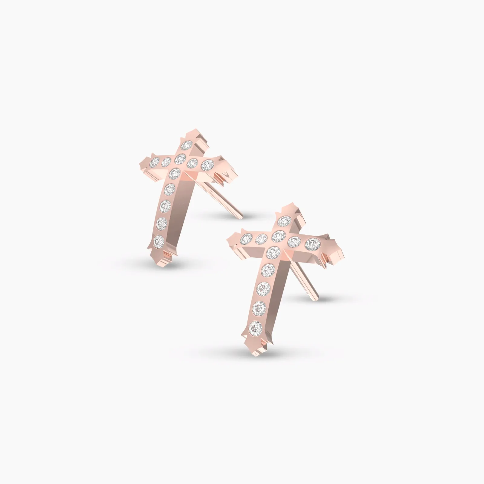 Radiant Cross Natural Diamond Earstud