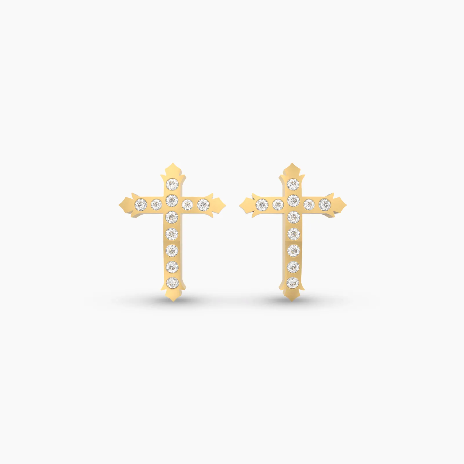 Radiant Cross Natural Diamond Earstud