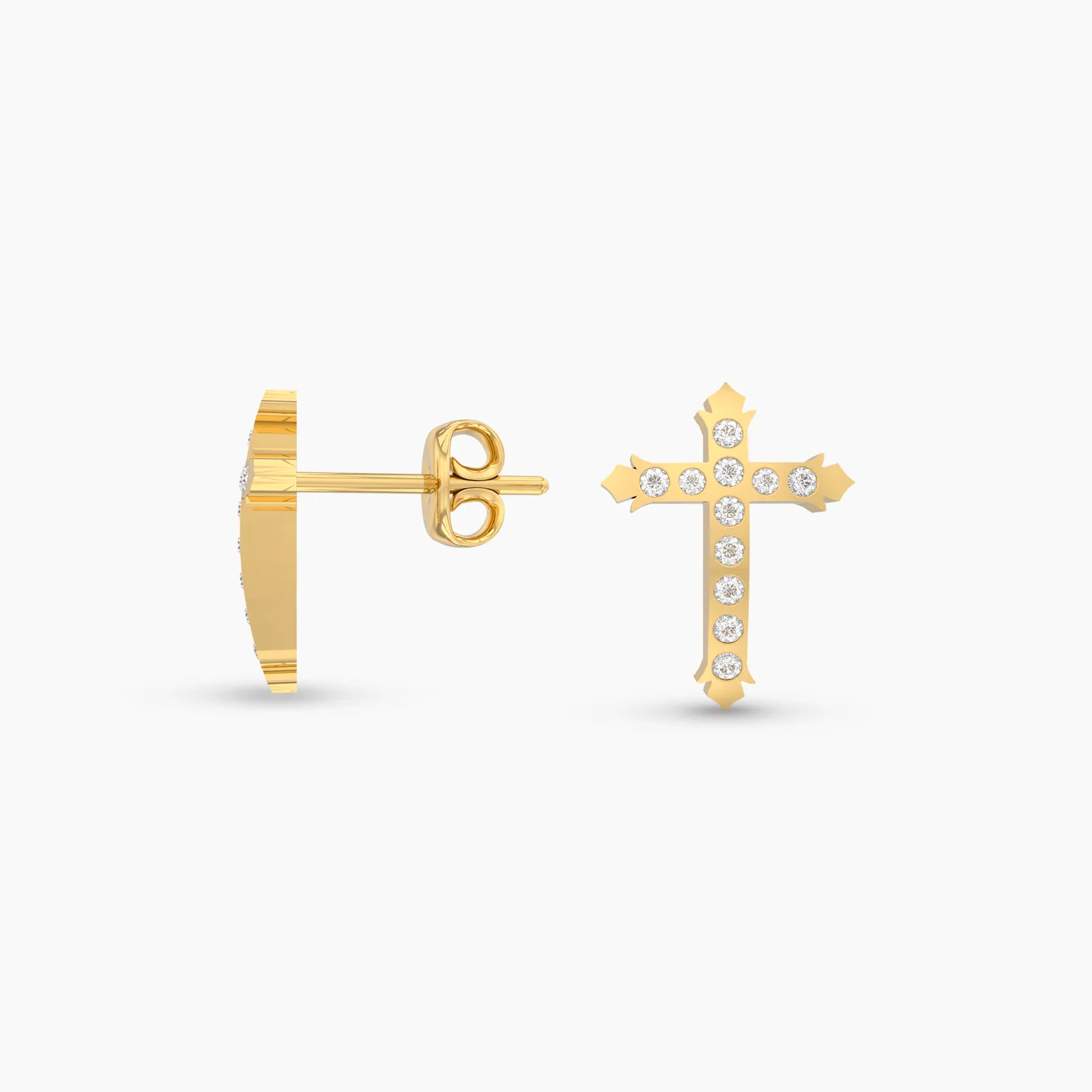 Radiant Cross Natural Diamond Earstud